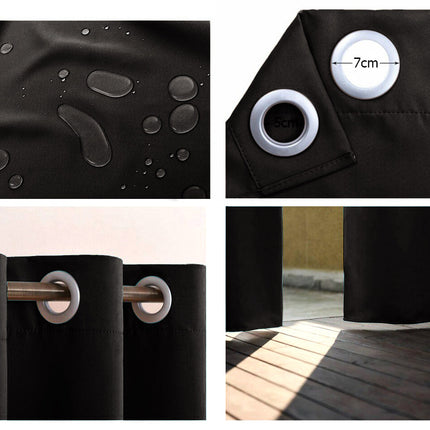 Svart vindskyddande gardin för pergola