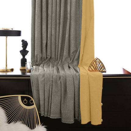 Antracitgrå mörkläggningsgardin Cork i chenille