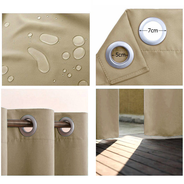 Ljusbeige utegardin för balkong och pergola