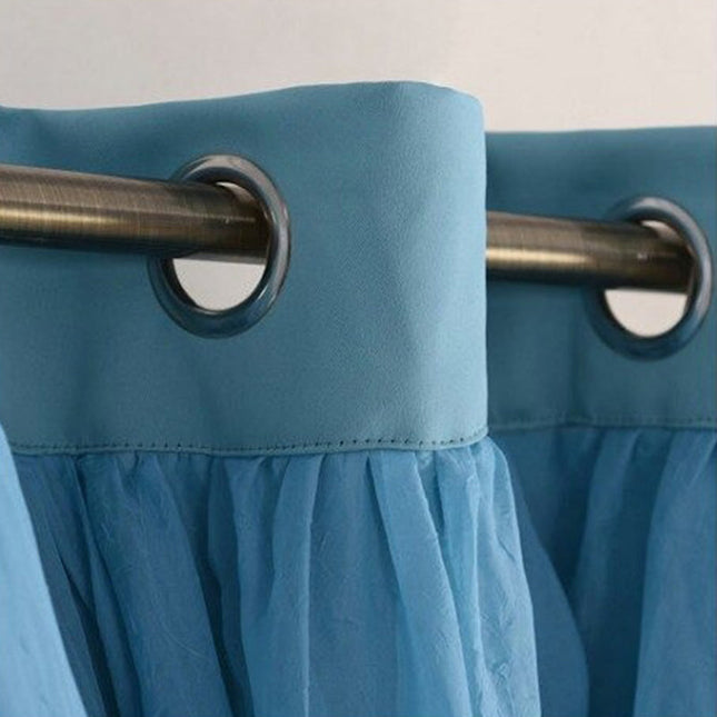 Dubbel mörkläggningsgardin med transparent voile