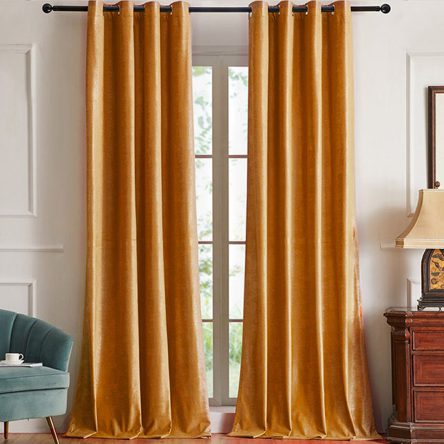 Orange mörkläggningsgardin med struktur