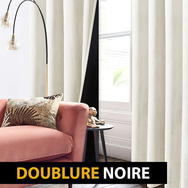 Vit mörkläggningsgardin i sammet Velvetine