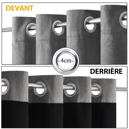 Grå mörkläggningsgardin i sammet Velvetine