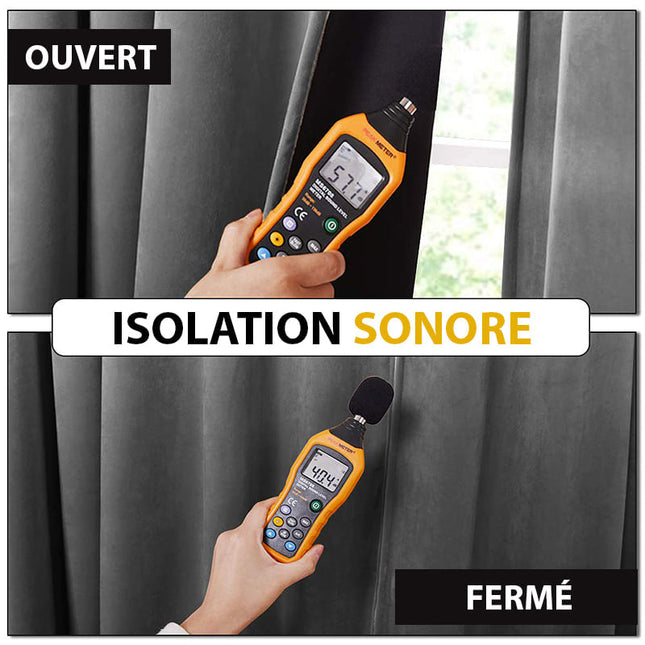 Grå mörkläggningsgardin i sammet Velvetine