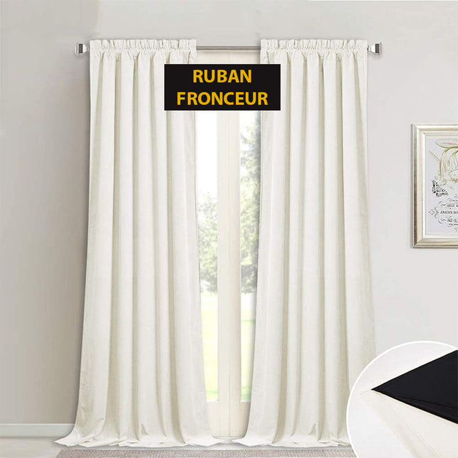 Vit mörkläggningsgardin i sammet Velvetine