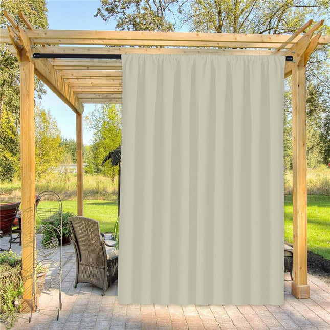 Krämfärgad utomhusgardin för altan och balkong