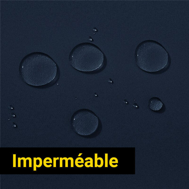 Mörkblå vattentät utomhusgardin med öljetter