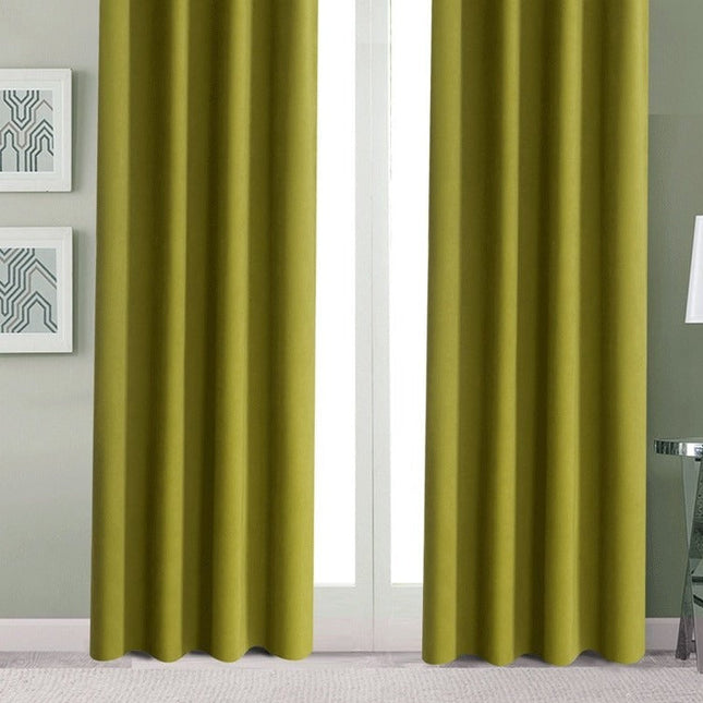 Enfärgad grön gardin för vardagsrum